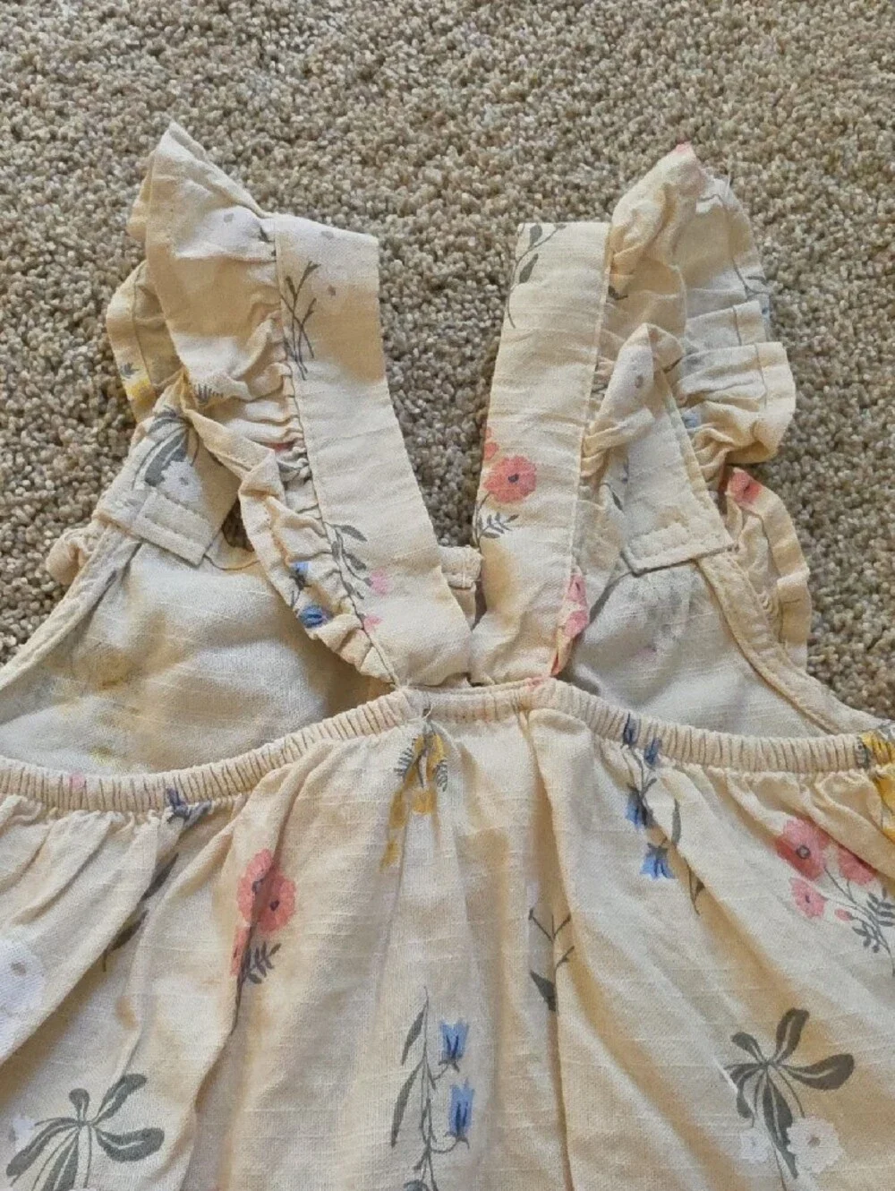 Cream Floral Button-Front Sundress